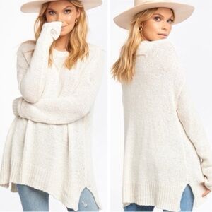 Show Me Your Mumu Sweater Womens Medium Cream White Anya Sweater Fisherman Knit